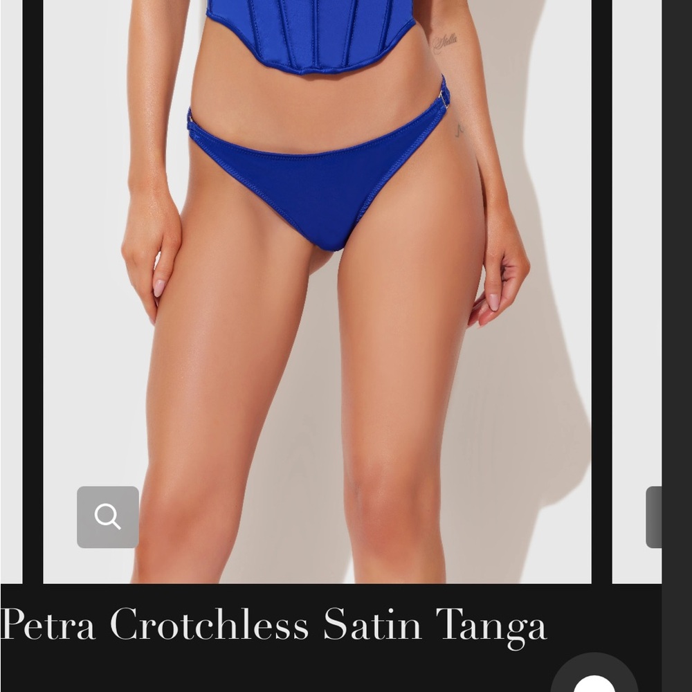 Frederick's of Hollywood Cobalt Blue Petra Crotchless tanga Panties